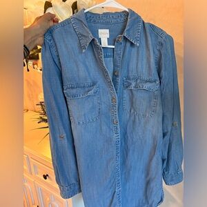 Chico’s size 1 button up shirt dress